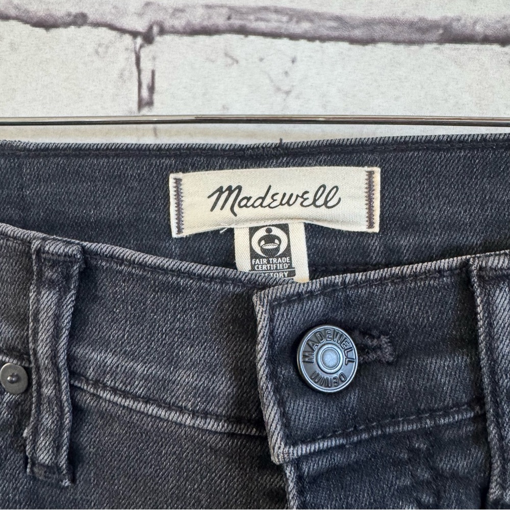 Madewell 10" High-Rise Skinny Jeans in Robert Wash Button-Front Edition Size 27 - Picture 6 of 7